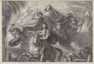 Allegorisk rytterportrett av Louis XIV, konge av Frankrike av Gérard Edelinck