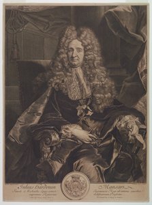 Portrett av Jules-Hardouin Mansart (1646-1708) av Gérard Edelinck