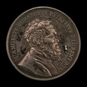 Michelangelo Buonarroti, 1475-1564, italiensk kunstner på forsiden, 1673. av Gérard Léonard Hérard