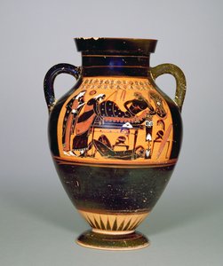 Amfora som skildrer Priam og Akillies, ca. 550 f.Kr. (keramikk) (se også 293741-42 og 307550) av Greek