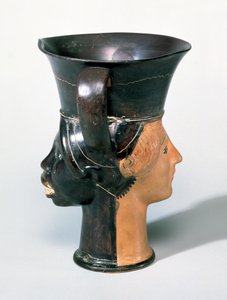 Attic Janiform Kantharos Cup, ca. 470 f.Kr. (keramikk) av Greek