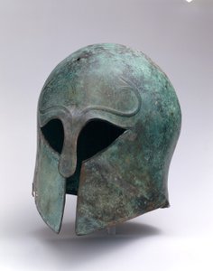 Arkaisk bronsehjelm av korintisk type, ca. 600-575 f.Kr. (bronse) av Greek