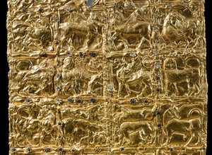 Folie med preget dekor fra Delphi (gull) (detalj av 593279) av Greek