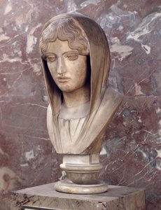 Hodet til en kvinne kjent som Aspasia of Miletus (marmor)