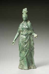 Statue av Isis Fortuna, hellenistisk, 1. århundre f.Kr.-1. århundre e.Kr. (bronse) (se 270388 for bakfra)