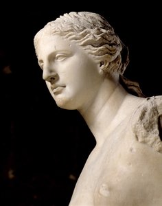 Venus de Milo, detalj av hodet, hellenistisk periode, ca. 100 f.Kr. marmor