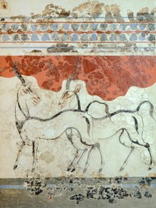 Antiloper, Akrotiri fresco, Thera (i dag Santorini), Hellas, minoiske sivilisasjon
