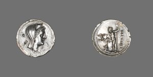 Drachm som viser nymfen amfitritt, 216-203 f.Kr av Greek School