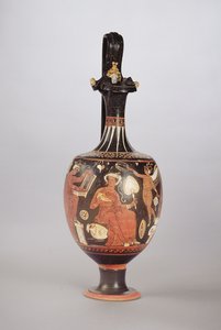 Rød og hvit figur Oinochoe, ca. 310 f.Kr. (keramikk) av Greek School