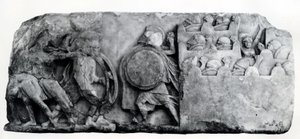 Seksjon av frisen til Nereid-monumentet ved Xanthus, rundt 4. århundre f.Kr. (relieff) av Greek School