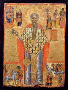 St. Charalambos, ikon, fra Makedonia, sent på 1500-tallet (tempera på panel) av Greek School
