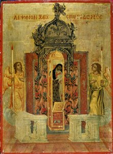 The Reliquary Shrine of St. Spyridon, ca. 1786-1800 (tempera på furu) av Greek School