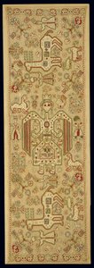 Brudeputetrekk, fra Lefkas, De joniske øyer, 1600-1700-tallet (lin brodert med silke og gullmetalltråd) av Greek School