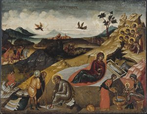 Kristi fødsel, ca. 1490. av Greek icon.