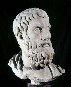 Portrett av epikur (341 f.Kr. - 270 f.Kr.), gresk filosof, grunnlegger av epikurisme. Baracco-museet, Roma.