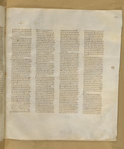 Codex Sinaiticus, Add. MS 43725, f.304r, c.325-375 (blekk på pergament) av Greek School