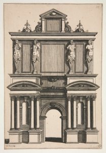 Design for en bue med fire termfigurer av Gregoire Huret