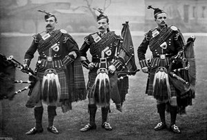 Pipers of the 1st Scots Guards, 1896.