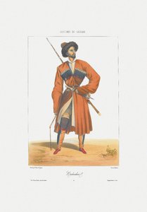 En Kabardin-mann Fra: Scener, landskap, skikker og kostymer i Kaukasus, 1840 av Grigori Grigorevich Gagarin