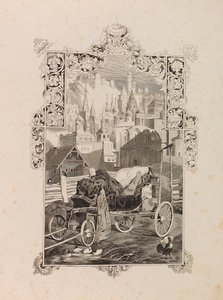 Frontispice til romanen Tarantas The Tarantass av Vladimir Sollogub, 1845. av Grigori Grigorevich Gagarin