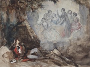 Illustrasjon til diktet Drømmen av M. Lermontov, midten av 1800-tallet