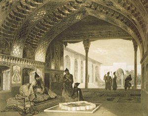 The Hall of Mirrors i Palace of the Sardar of Yerevan, Armenia, plate 17 fra en bok om Kaukasus, gravert av Charles Claude Bachelier og Celestin Francois Nanteuil (1813-73) pub. av Alfred