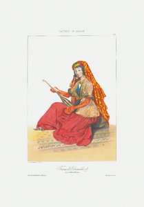 Woman of Shamakhy Fra: Scener, landskap, skikker og kostymer i Kaukasus, 1840 av Grigori Grigorevich Gagarin
