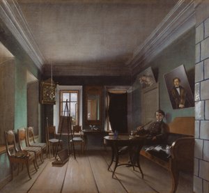 Interiør av Bykovs hus, 1850-tallet av Grigory Vasilievich Yurov