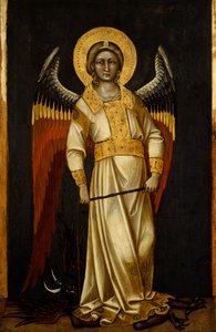 Engel med demon på lenke av Guariento (aktiv 1338-1367 eller 1370), tempera på panel, ca 1354