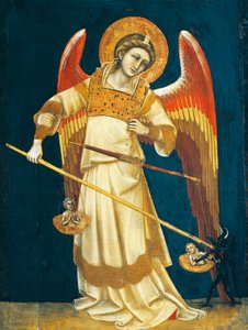Erkeengelen Michael veier sjeler, rundt 1354, av Guariento (aktiv 1338-1367 eller 1370), tempera på panel