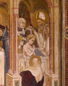 Dåp av St Augustine, av Guariento, fresco