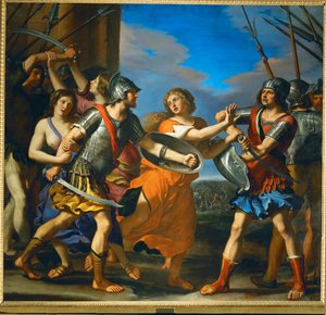 Hersilia trennt Romulus und Tatius, den König der Sabiner