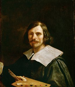 Selbstporträt mit Malerpalette von Guercino (1591-1666)