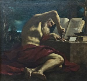 Sankt Lukas av Guercino (1591 1666) (studio)