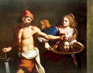 Salome mottar sjefen for John Baptist, av Giovanni Francesco Barbieri, kjent som Guercino (1591-1666), olje på lerret
