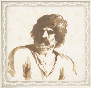 Byste av en mann av Guercino (attributed to)