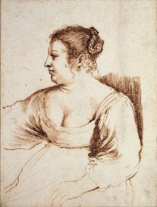 En kvinne sittende, 1640-1649 av Guercino