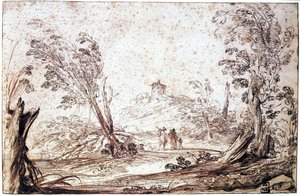 Landskap, 1600-tallet av Guercino