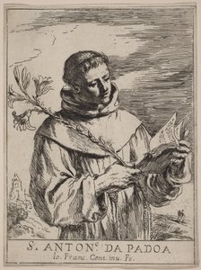 Den hellige Antonius av Padova av Guercino