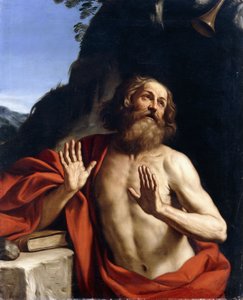 Saint Hieronymus i villmarken, av Guercino