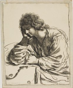 Evangelisten Johannes i meditasjon av Guercino