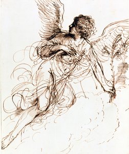 Studie av en engel, c1611-1666 av Guercino