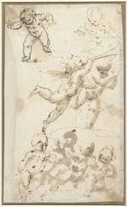 Putti og en flytende engel