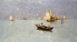 Seilbåter i venetiansk lagune