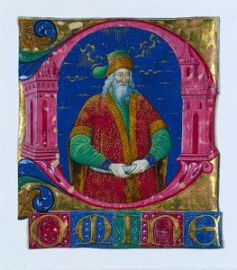 Innledende D[omine] fra en korbok: Kong Salomo, ca. 1470-1480. av Guglielmo Giraldi del Magri [or del