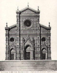 Design for fasaden til Santa Maria del Fiore eller Duomo i Firenze av Guglielmo Petersen