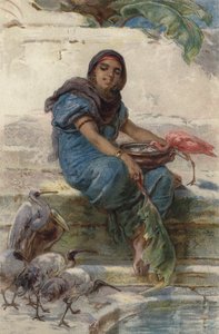 Mate de hellige fuglene (farge litho)