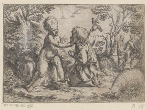 Har Kristusbarnet og den unge døperen Johannes av Guido Reni