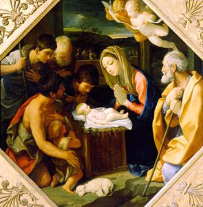 The Adoration of the Christ Child, c1640 av Guido Reni