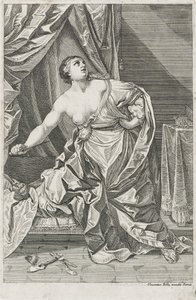 Lucretias død, ca. 1700-50, muligens Antonio Billy (aktiv første halvdel av 1700-tallet) (radering på papir) av Guido after Reni